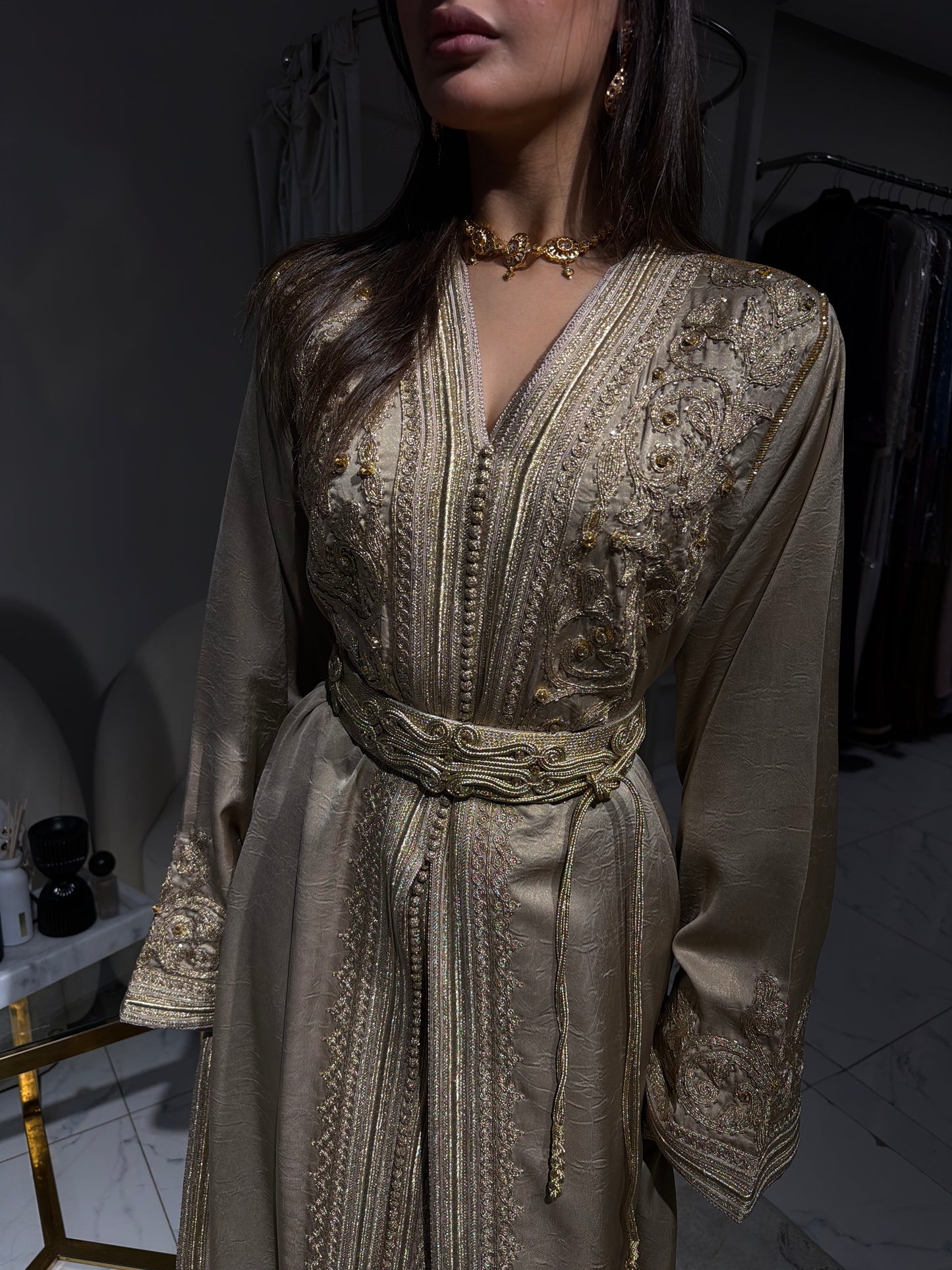 Two-Piece Lebsa in Silk Brocade Fabric