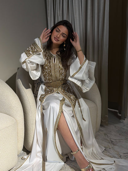 Ivory White with Gold Embroidery