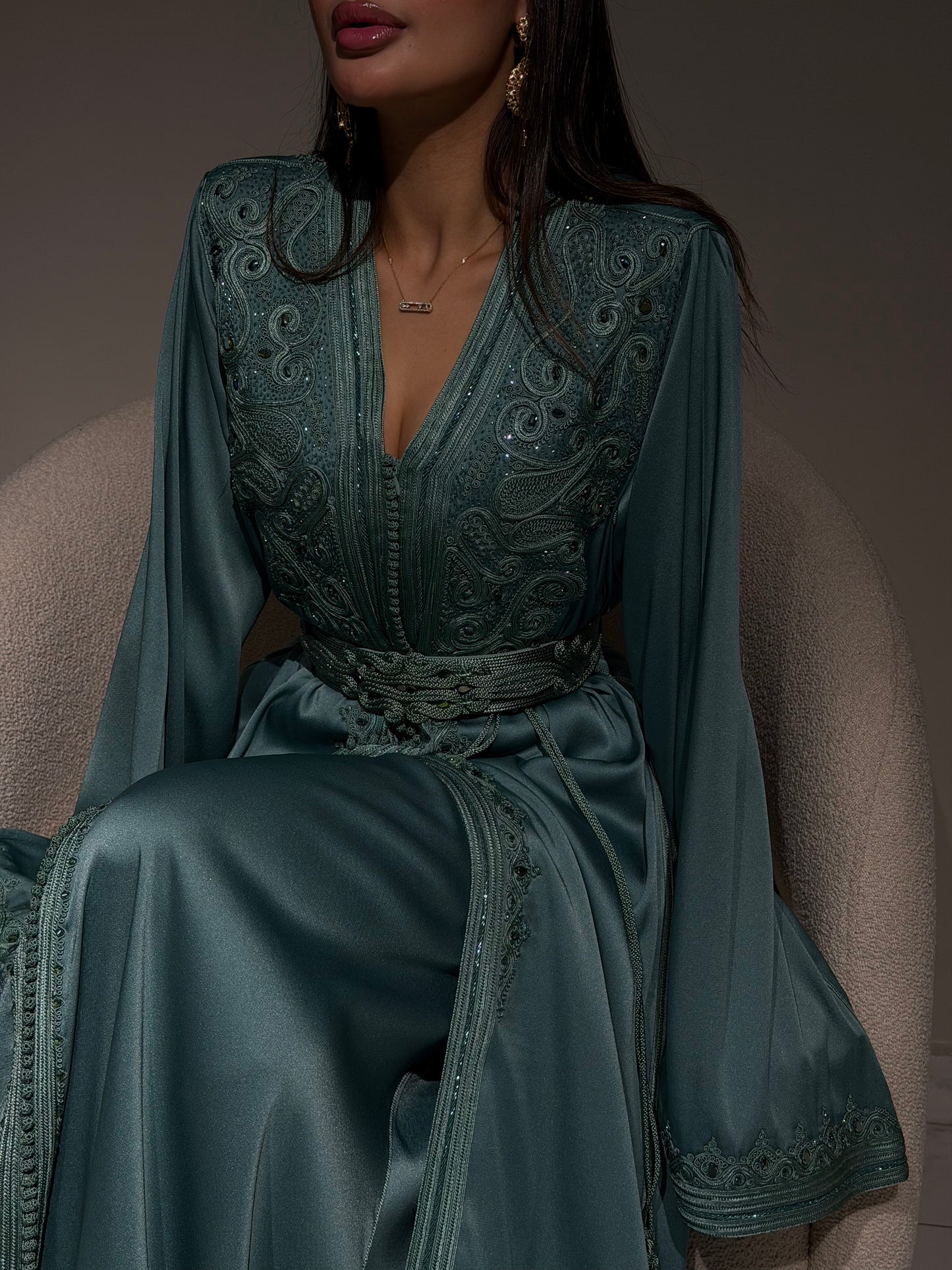Luxury Lyon Lebsa – Two-Piece Set in Blue Silk Cady Fabric