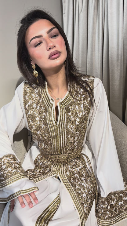 Ivory White with Gold Embroidery